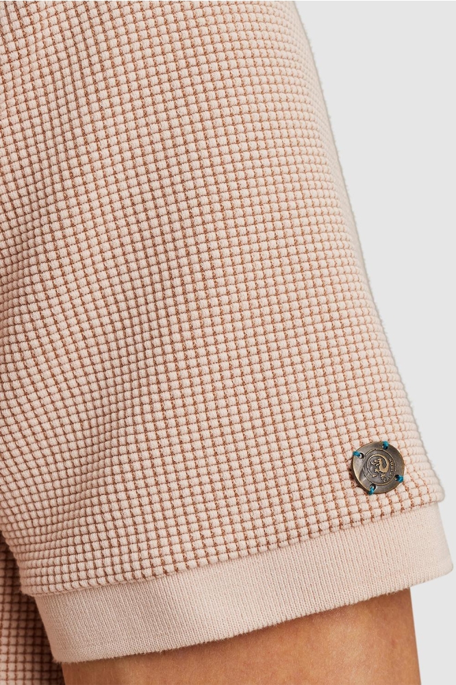 POLO MET WAFELSTRUCTUUR CPSS2504889 7106 CREAM TAN